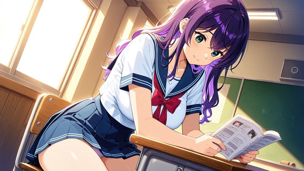 サンプル画像2:金髪＆紫髪の爆乳問題児たちを教師がスク水孕ませ特別指導【4K】(ニート印刷所) [d_581229]