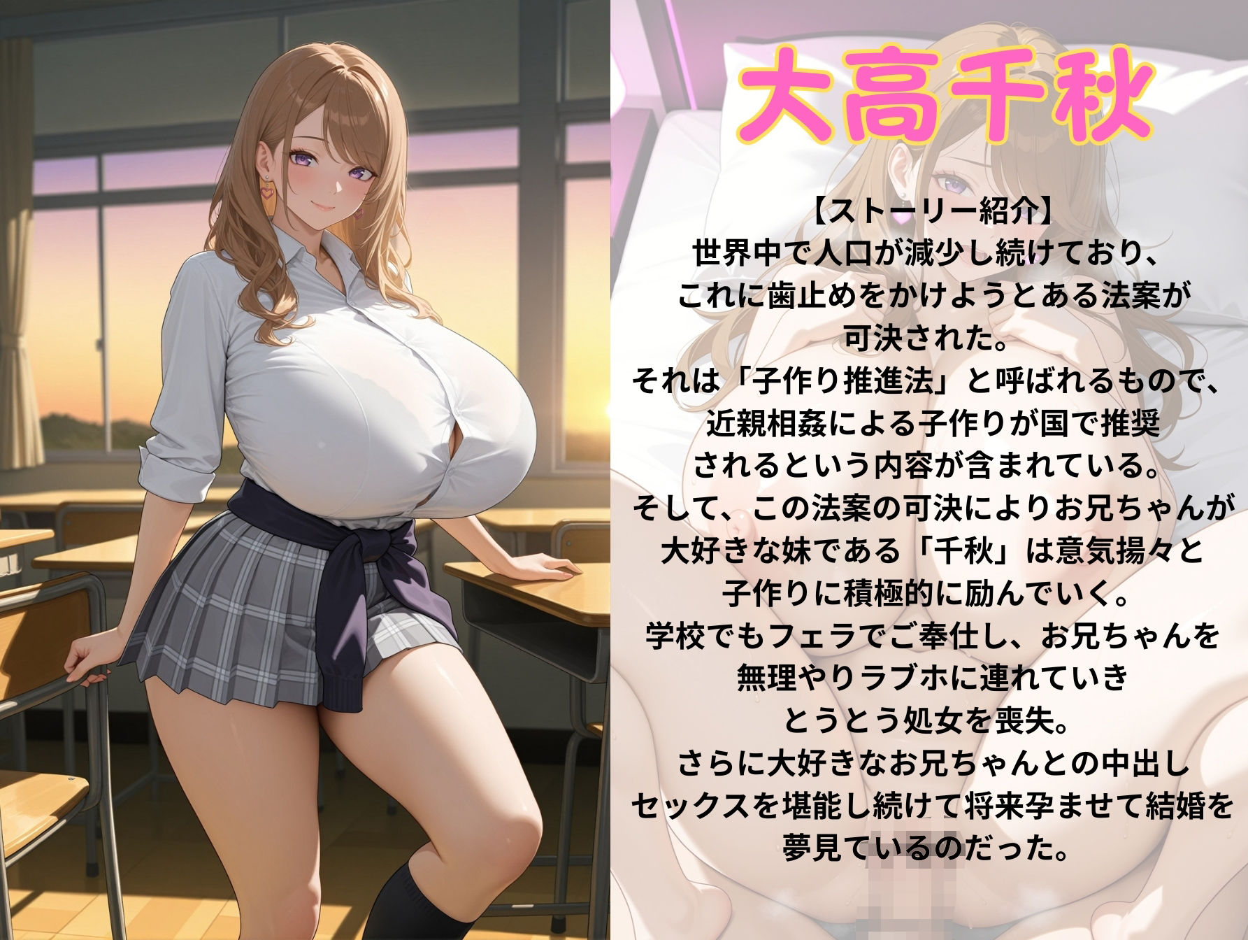 サンプル画像1:爆乳妹ギャルと子作り推進法で合法孕ませセックスし放題(（株）zou乳業) [d_581327]