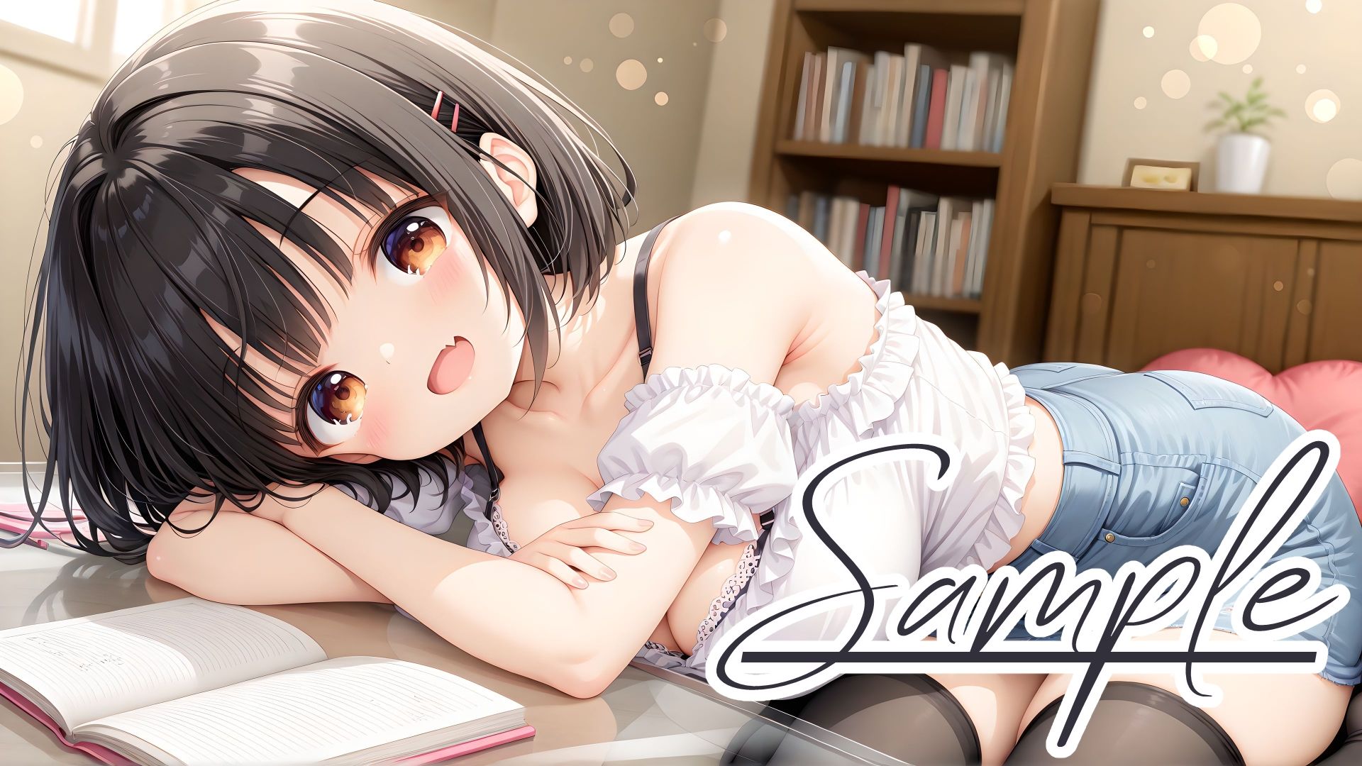 サンプル画像1:彼女の部屋でイチャイチャえっち〜甘えんぼな彼女との4KラブラブCG集〜(棚から串だんご) [d_581350]