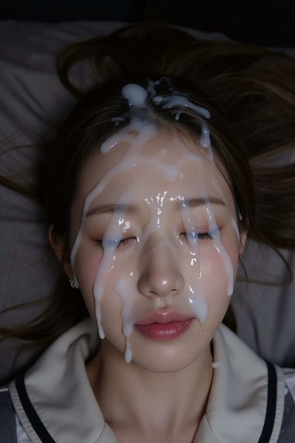寝てるJKの顔面にザーメンぶっかけ! 画像2