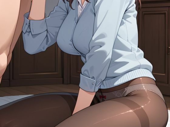 不動産レディに美脚と黒パンストで誘惑されます 画像1