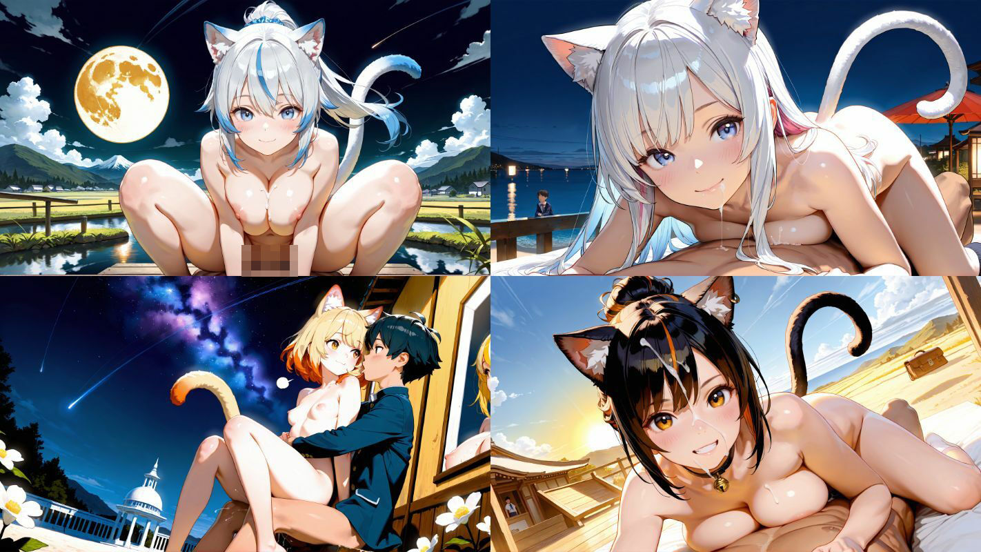 【1920x1080超高画質】ネコミミ×巨乳×女子校生!超絶カワイイ淫乱JKと野外エッチ!【SDXL美麗画像厳選300枚以上】 画像10