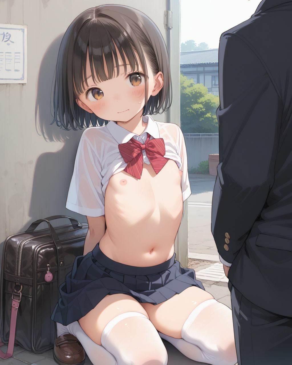 ちっぱい美少女妹 初めての制服種付け 画像9