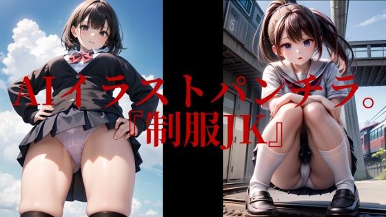 AIイラストパンチラ。『制服JK』【AI美女NANTANO】