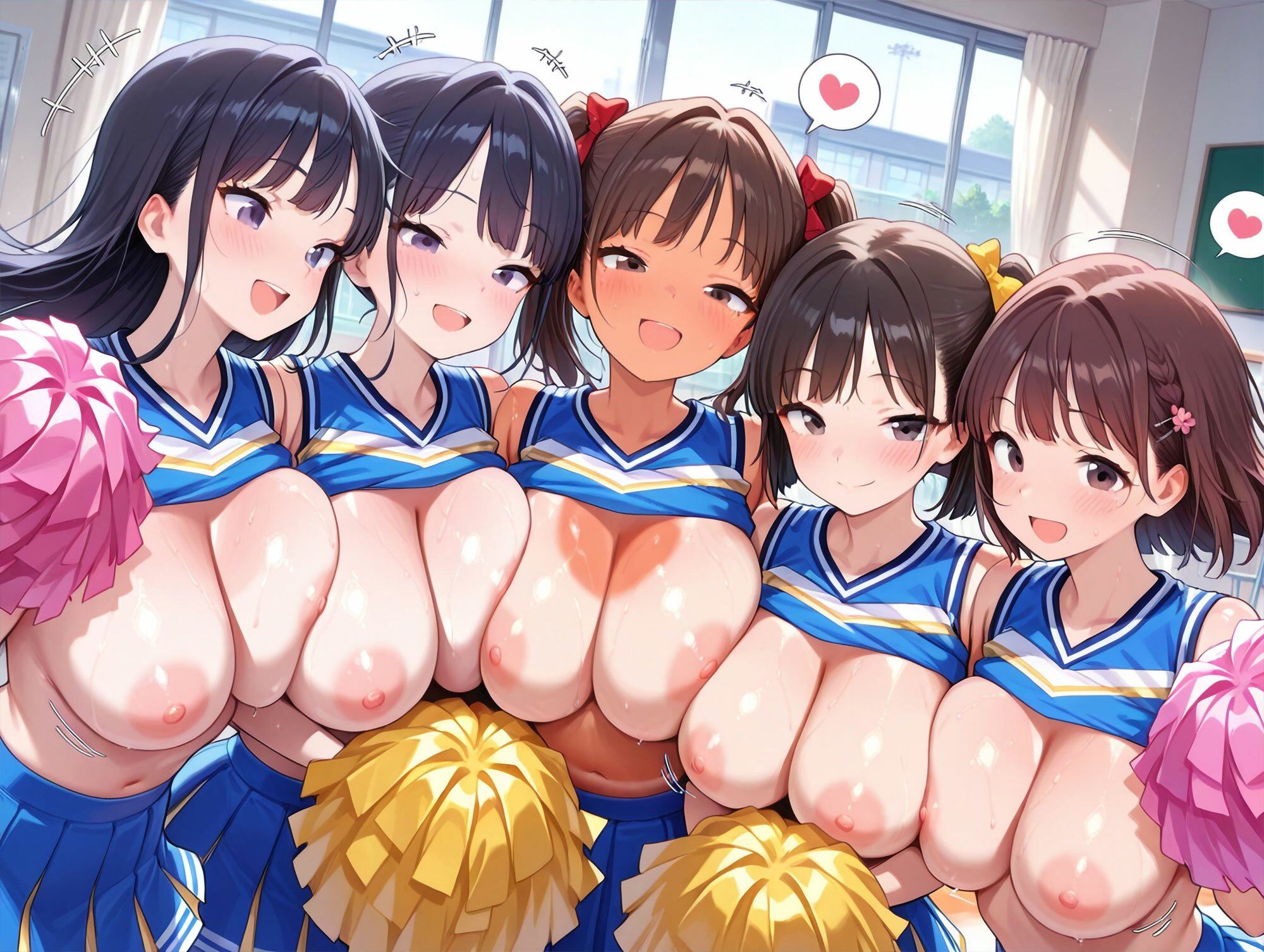 サンプル画像4:真巨乳ハーレム学園応援部のチア女子日常シーン特別編(巨乳ハーレム学園の日常) [d_581820]