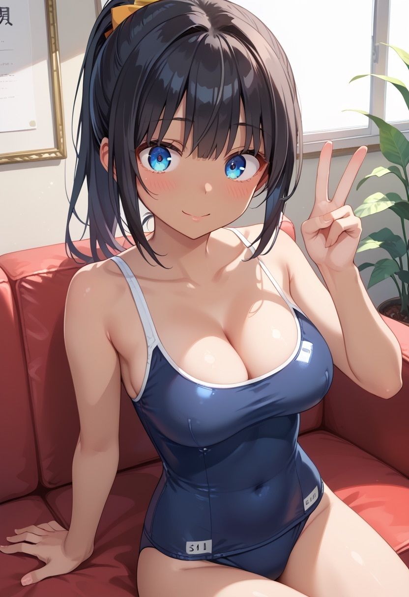 サンプル画像1:黒ギャルポニーテールを種付け！！  性育学園の褐色女子校生に生ハメ中出し性指導(よくぼうとろり) [d_581836]