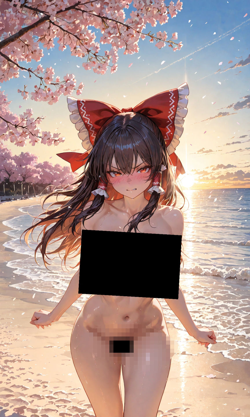 サンプル画像3:霊夢ちゃんのえっちな写真集vol.2〜春の晴れた朝の海編〜(ゆるふわ研究所) [d_581840]