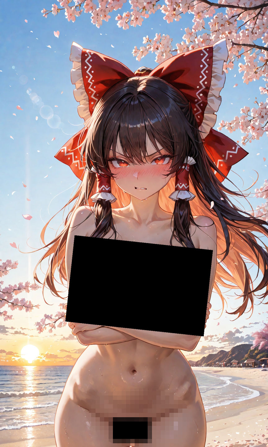 サンプル画像4:霊夢ちゃんのえっちな写真集vol.2〜春の晴れた朝の海編〜(ゆるふわ研究所) [d_581840]