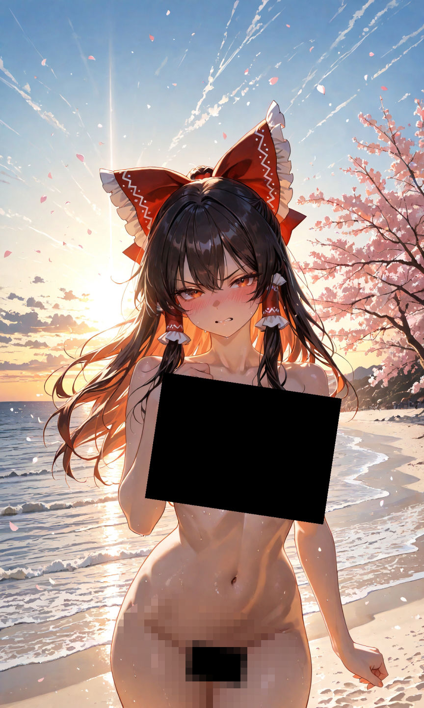 サンプル画像5:霊夢ちゃんのえっちな写真集vol.2〜春の晴れた朝の海編〜(ゆるふわ研究所) [d_581840]