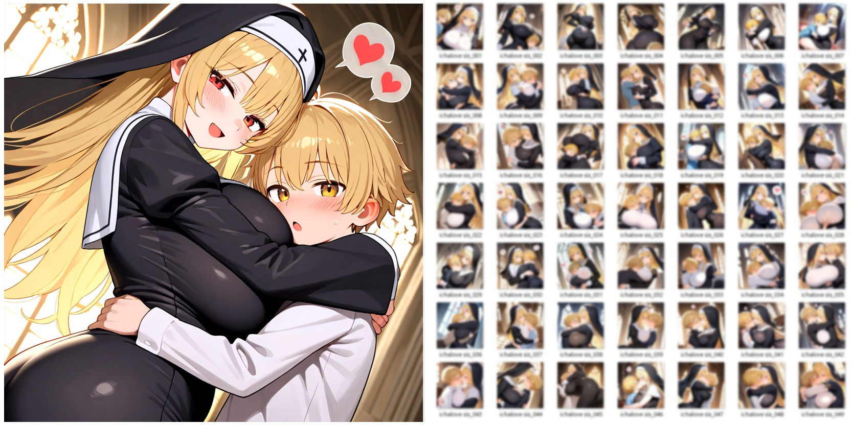 シスターがかわいい男の子といちゃいちゃらぶらぶするだけのCG集 サンプル画像 2