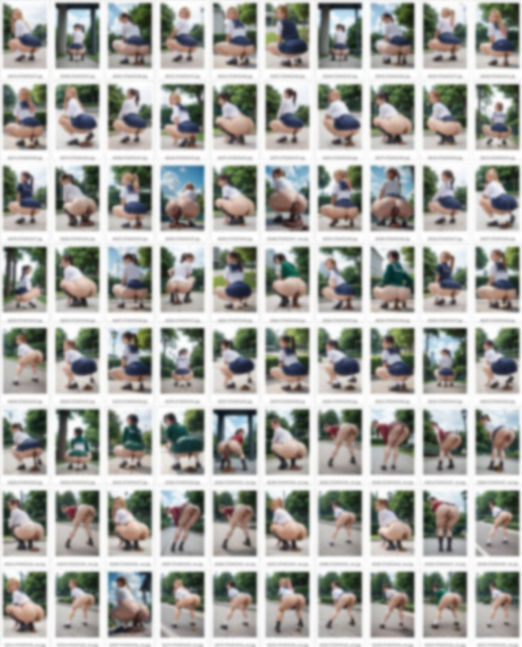 密着!制服ギャルたちの脱糞〜公園編〜(写実風イラスト、全341枚) 画像4