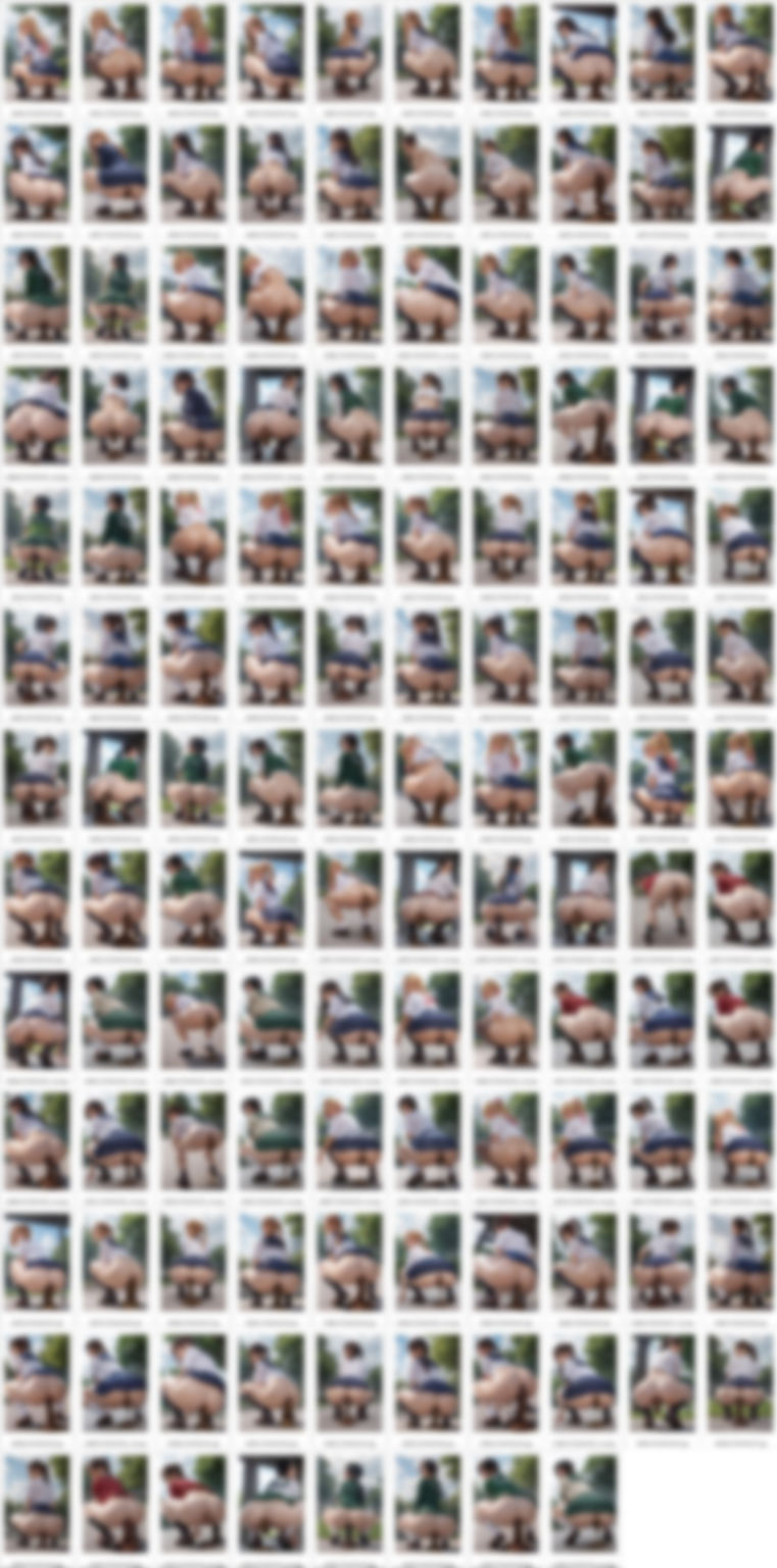 サンプル画像5:密着！制服ギャルたちの脱糞〜公園編〜（写実風イラスト、全341枚）(Jaga_ojisan) [d_582135]