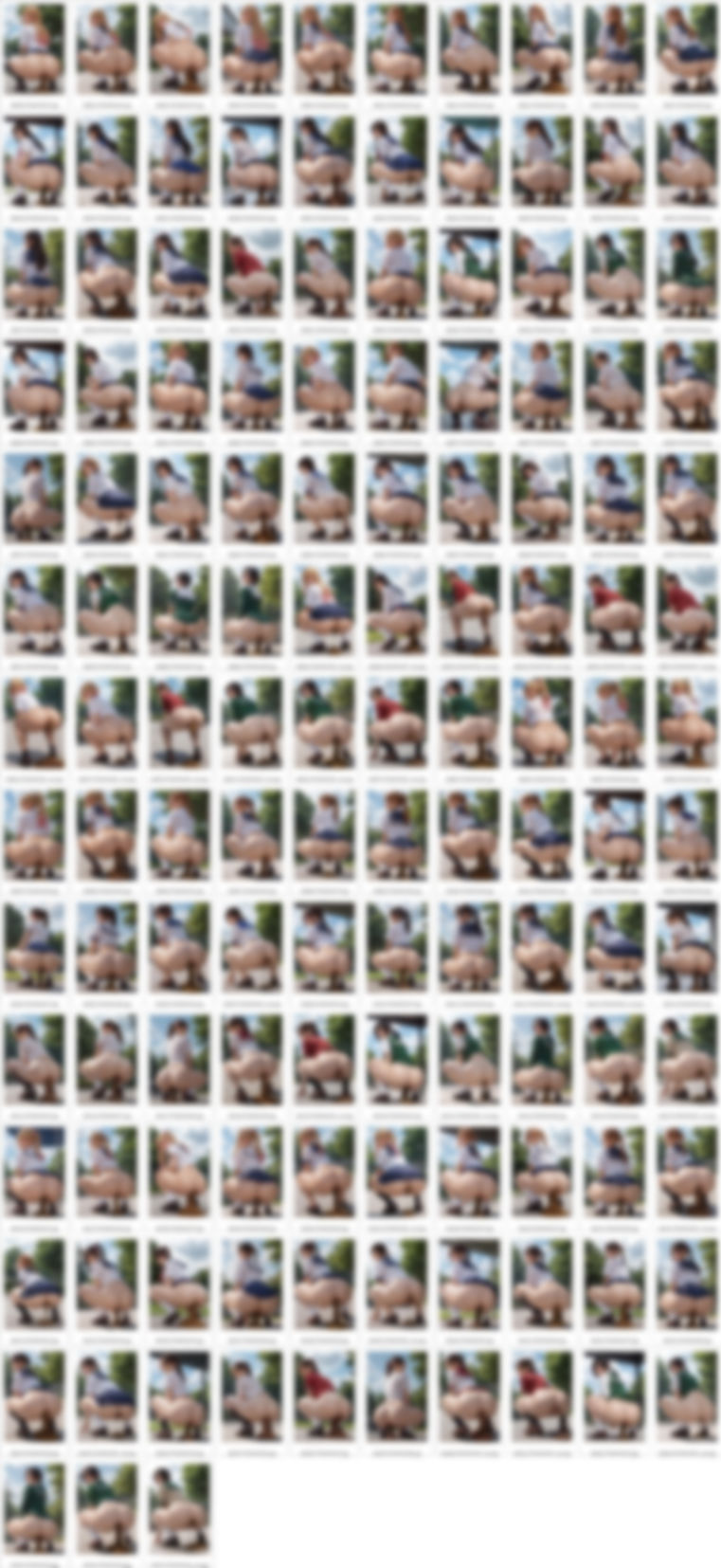 サンプル画像6:密着！制服ギャルたちの脱糞〜公園編〜（写実風イラスト、全341枚）(Jaga_ojisan) [d_582135]