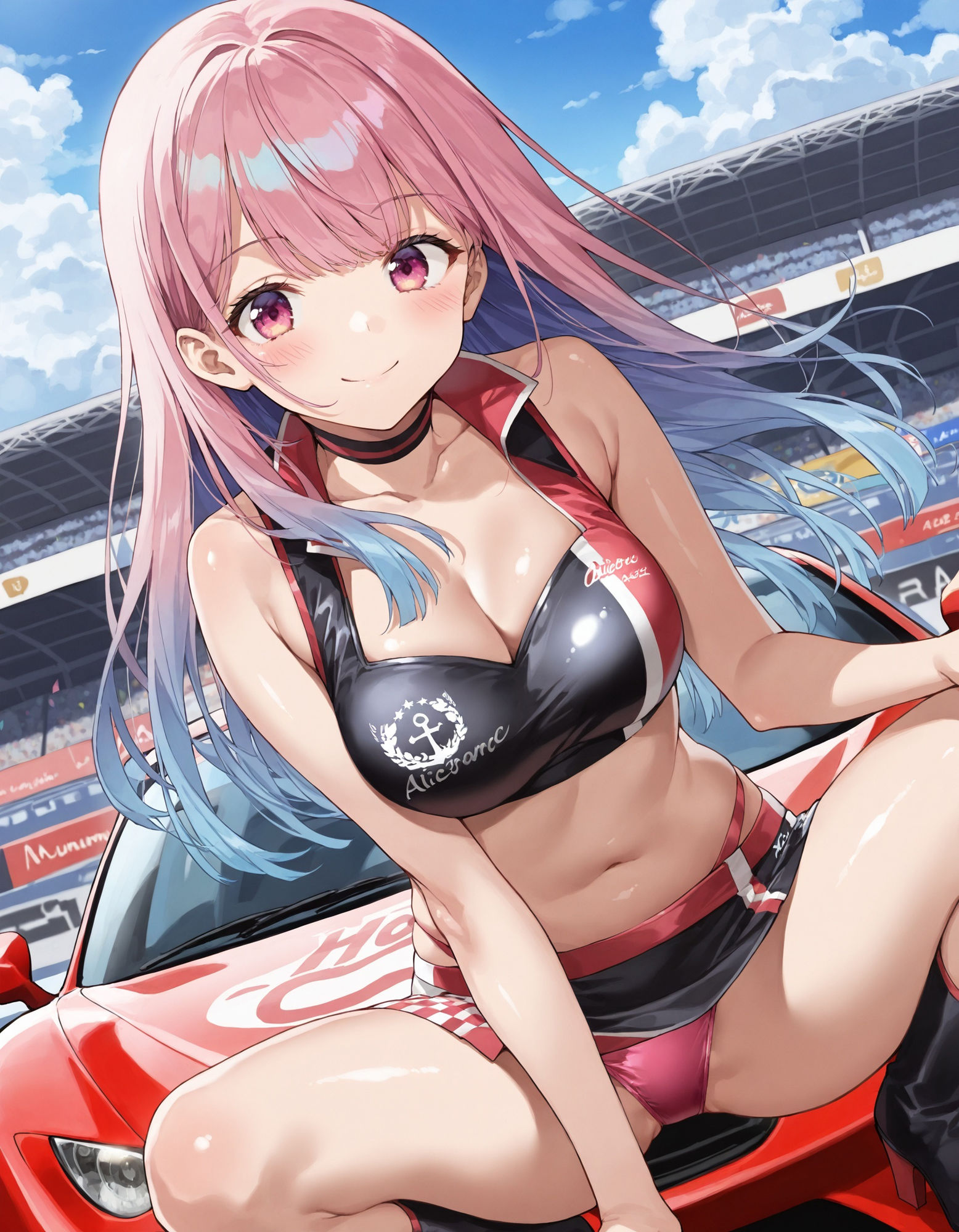 レースクイーンのしゃがみパンチラ 画像5