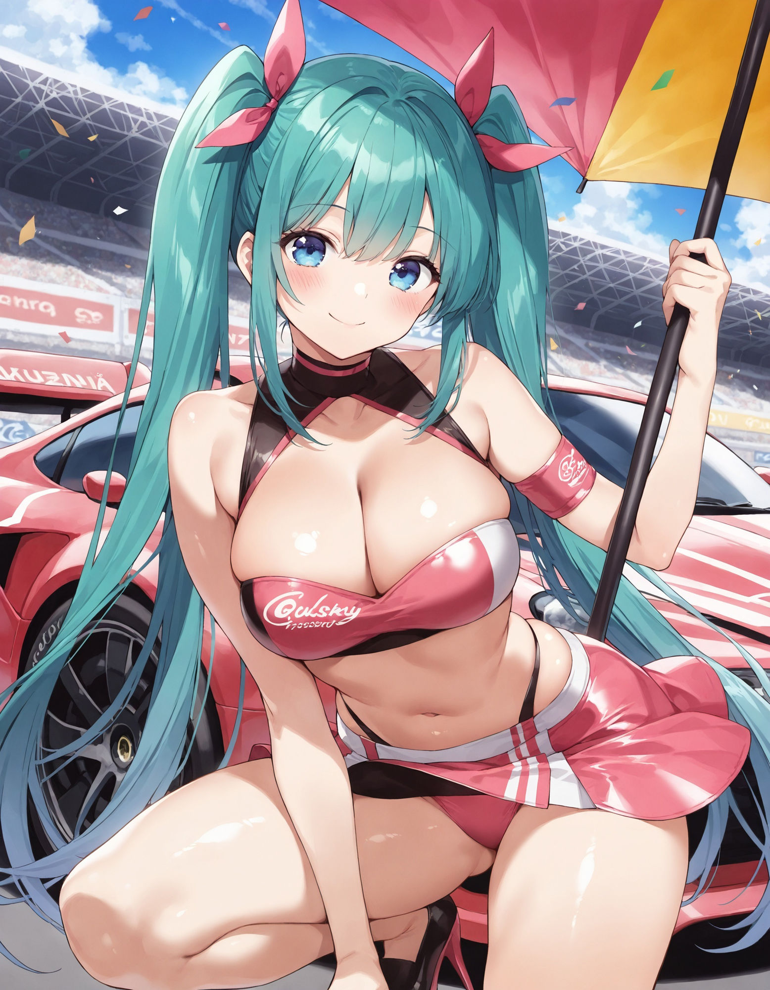 レースクイーンのしゃがみパンチラ 画像6