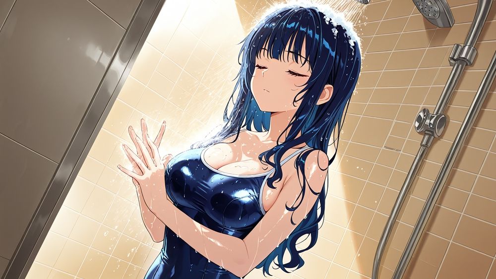 爆乳緑青スク水美少女が新任コーチと孕ませ絶頂【4K】 画像7