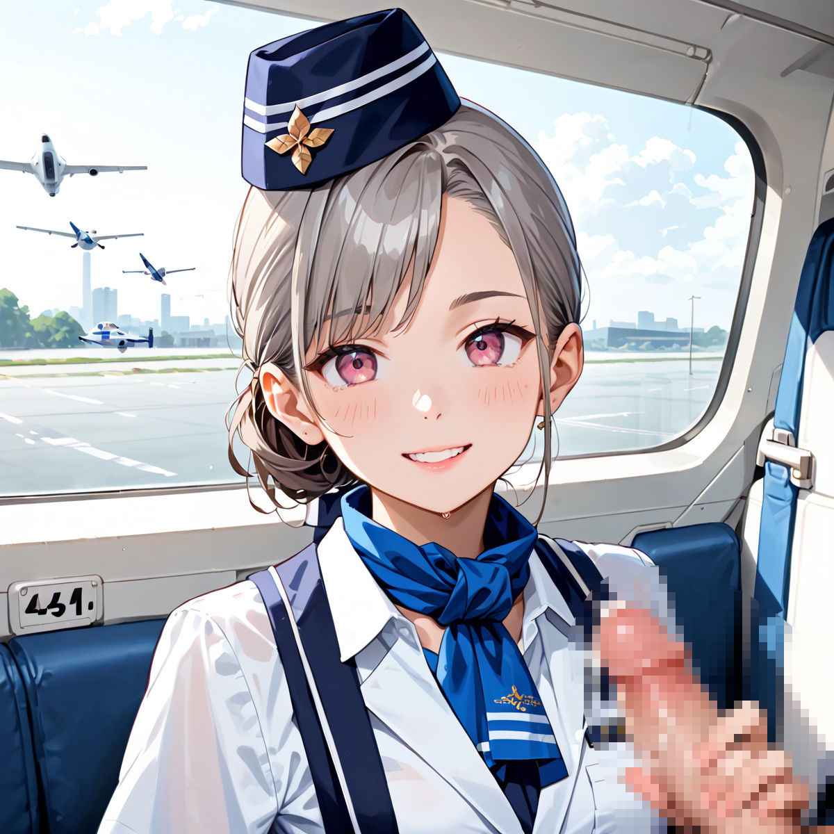 サンプル画像4:魅惑の機内サービス！HなCAさんとイくまでロングフライト！？vol.1(プリズムK) [d_582389]