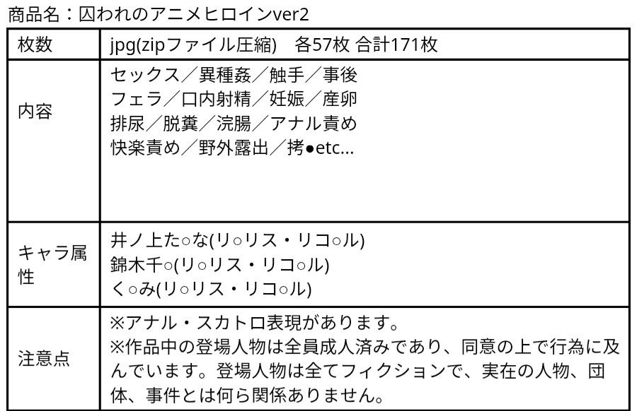 囚われのアニメヒロインver2 画像1