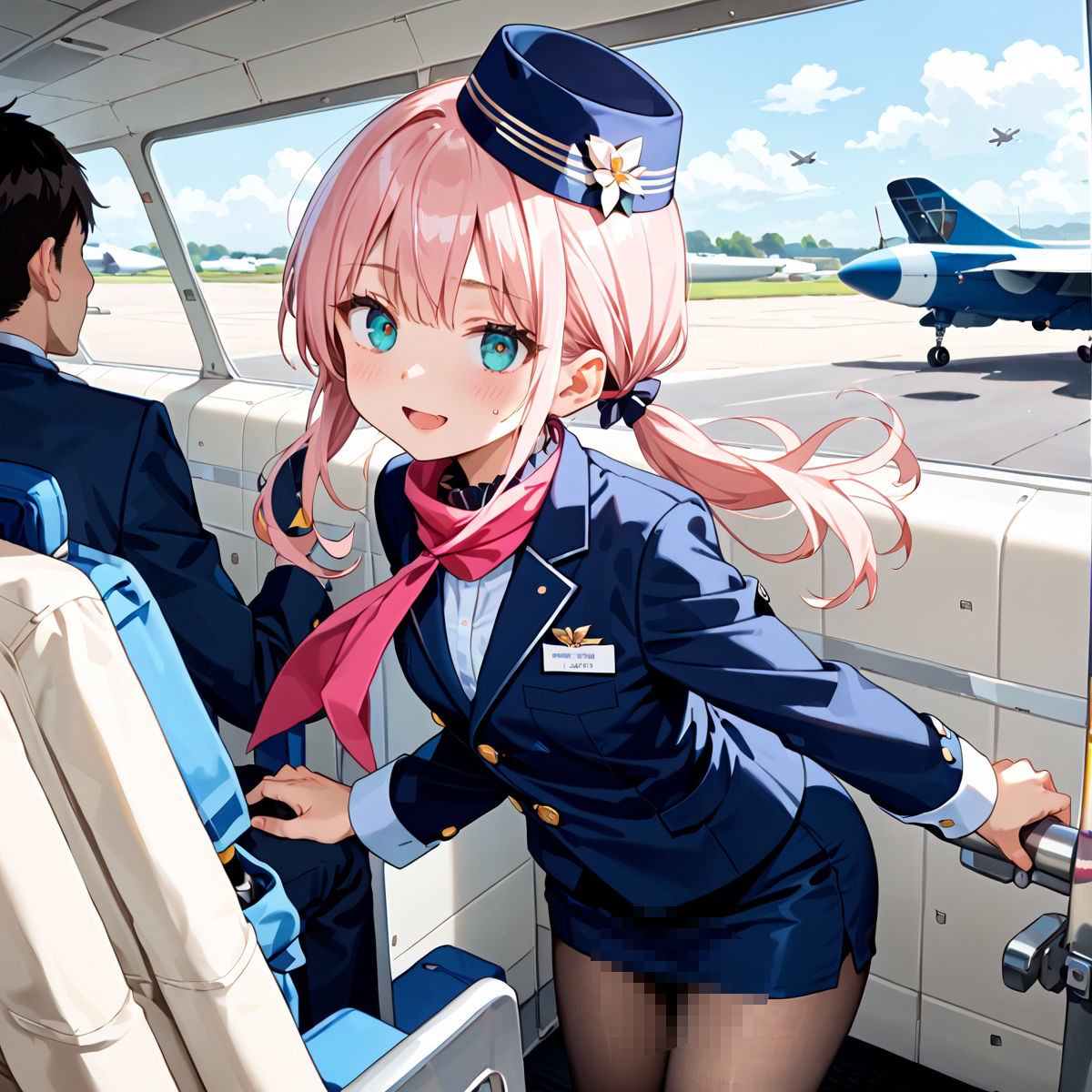 サンプル画像1:魅惑の機内サービス！HなCAさんとイくまでロングフライト！？vol.2(プリズムK) [d_582395]