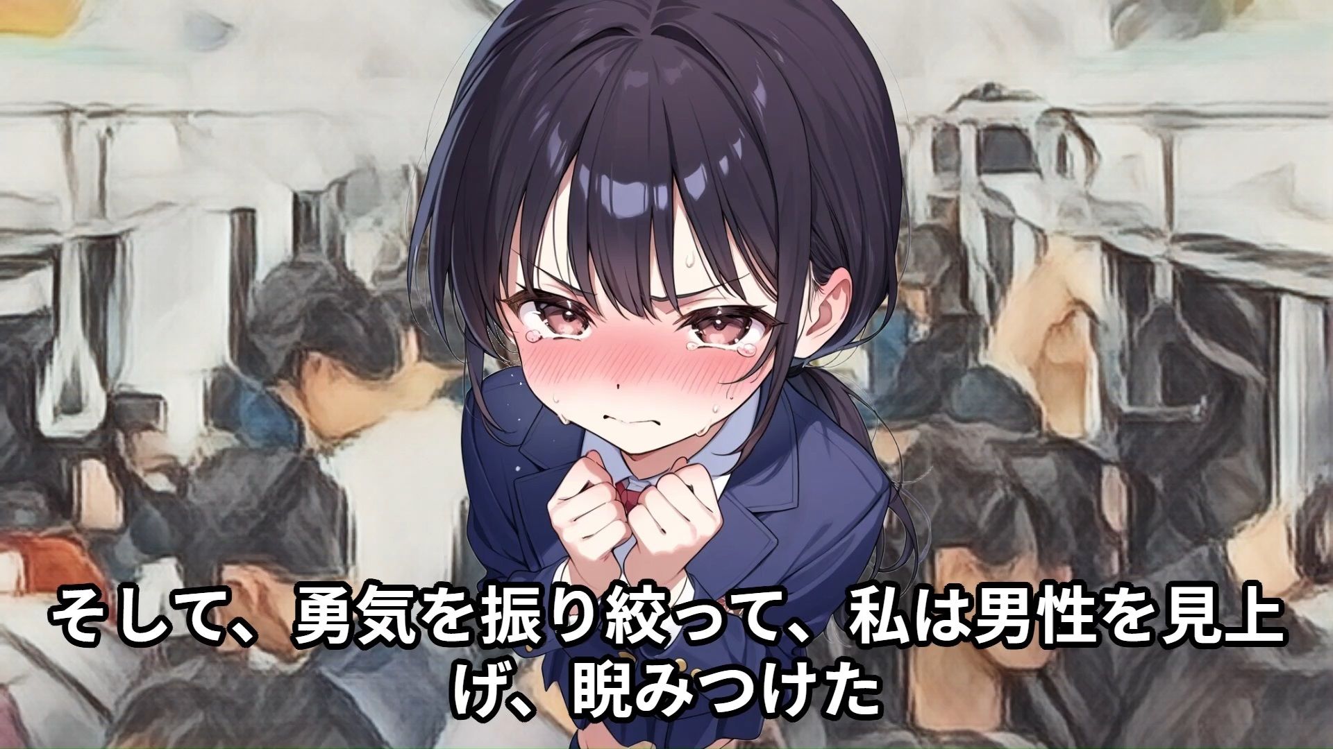 サンプル画像2:【羞恥体験告白】穢れを知らない新入生の女子学生を通学初日の満員電車で蹂躙した話（中編）(羞恥体験告白) [d_582438]