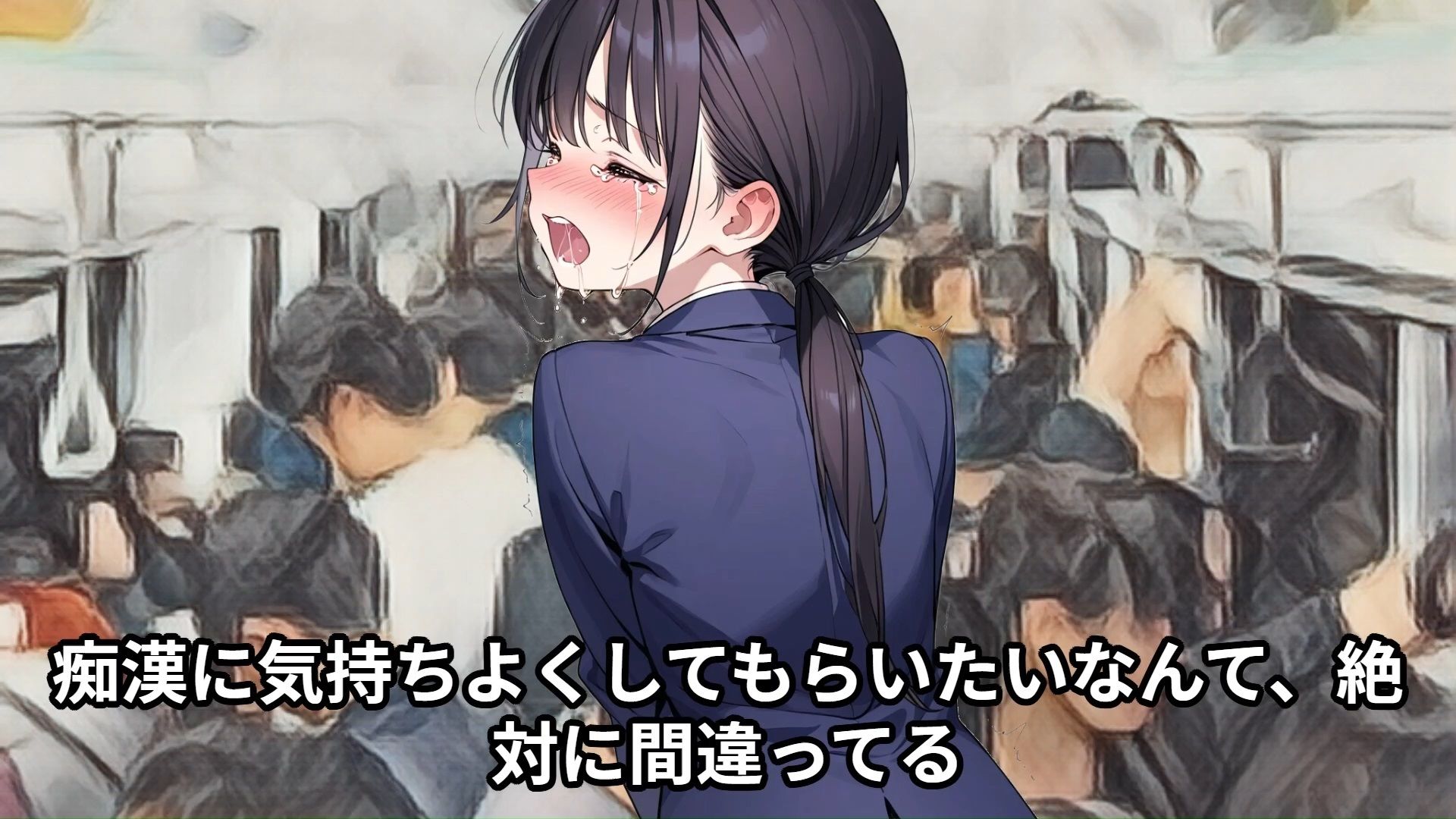 サンプル画像6:【羞恥体験告白】穢れを知らない新入生の女子学生を通学初日の満員電車で蹂躙した話（中編）(羞恥体験告白) [d_582438]