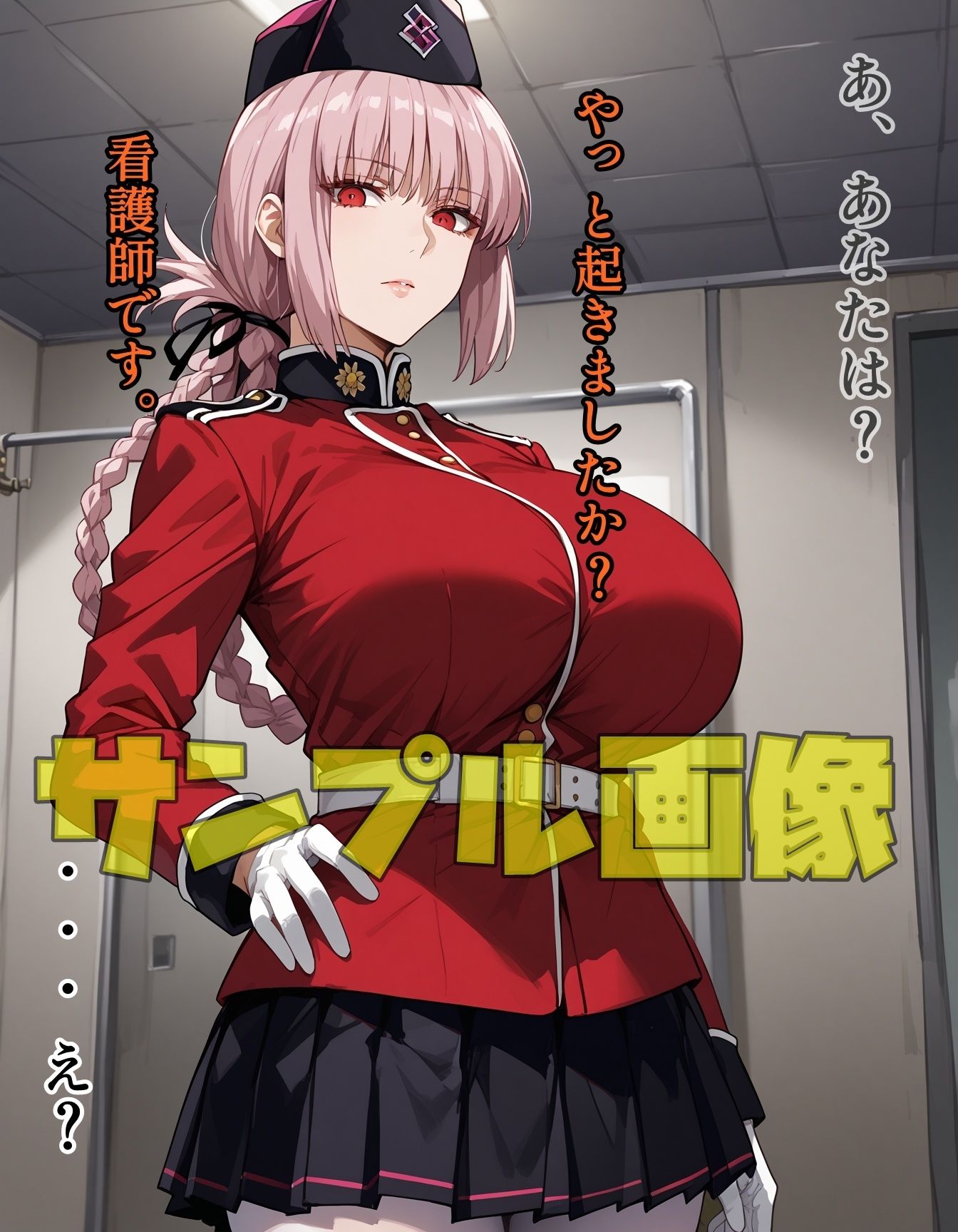 サンプル画像1:赤い制服と緑の水着(ツチノコ工房) [d_582480]