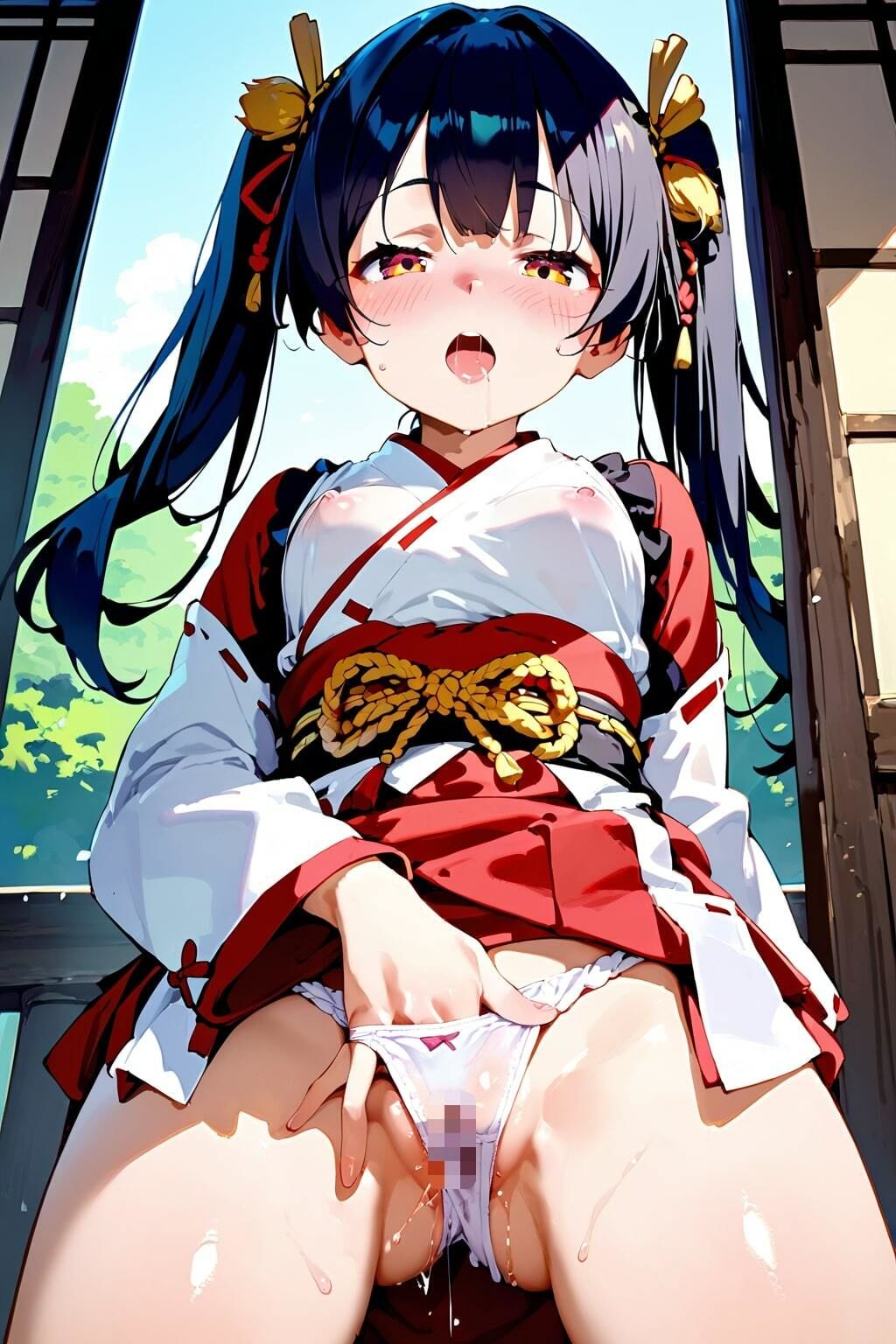 はじめてのエッチごっこ ツインテ少女×巫女 画像5