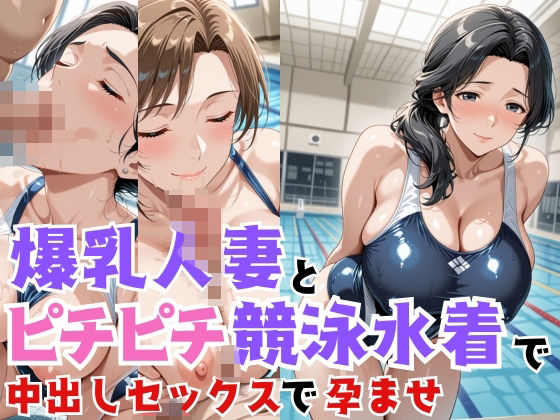 爆乳人妻とピチピチ競泳水着で中出しセックスで孕ませ【淫乱術師】
