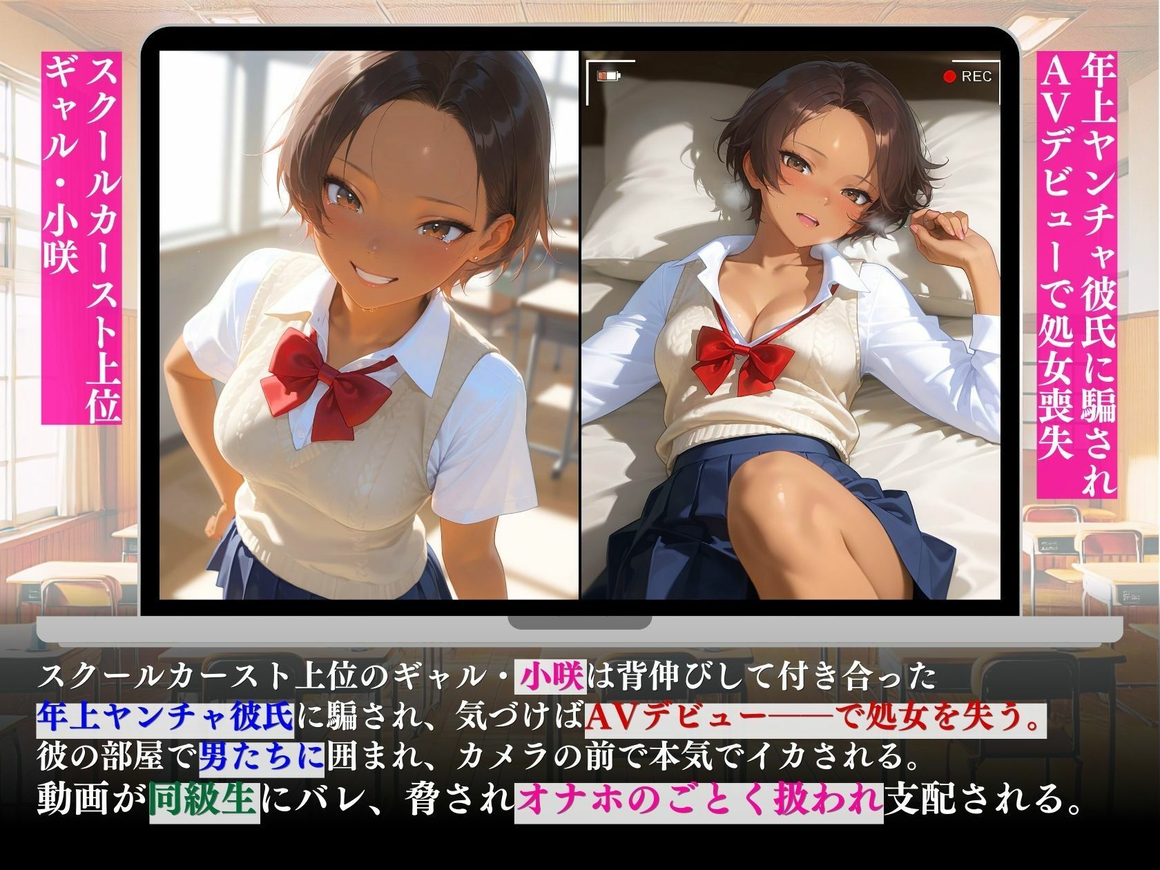 サンプル画像1:背伸びした代償年上ヤンチャ彼氏に騙されてAVデビュー悦楽の一部始終(推し娘) [d_582743]