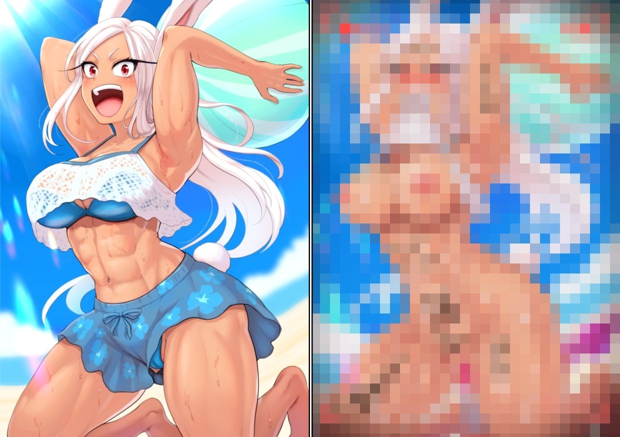 ラビットヒーローが水着でエロ顔を晒すCG集_1