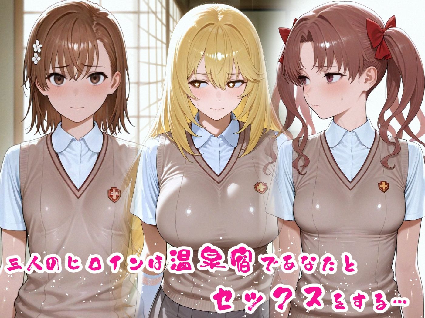 温泉宿でSEX -とある〇学の超〇磁砲- 画像1
