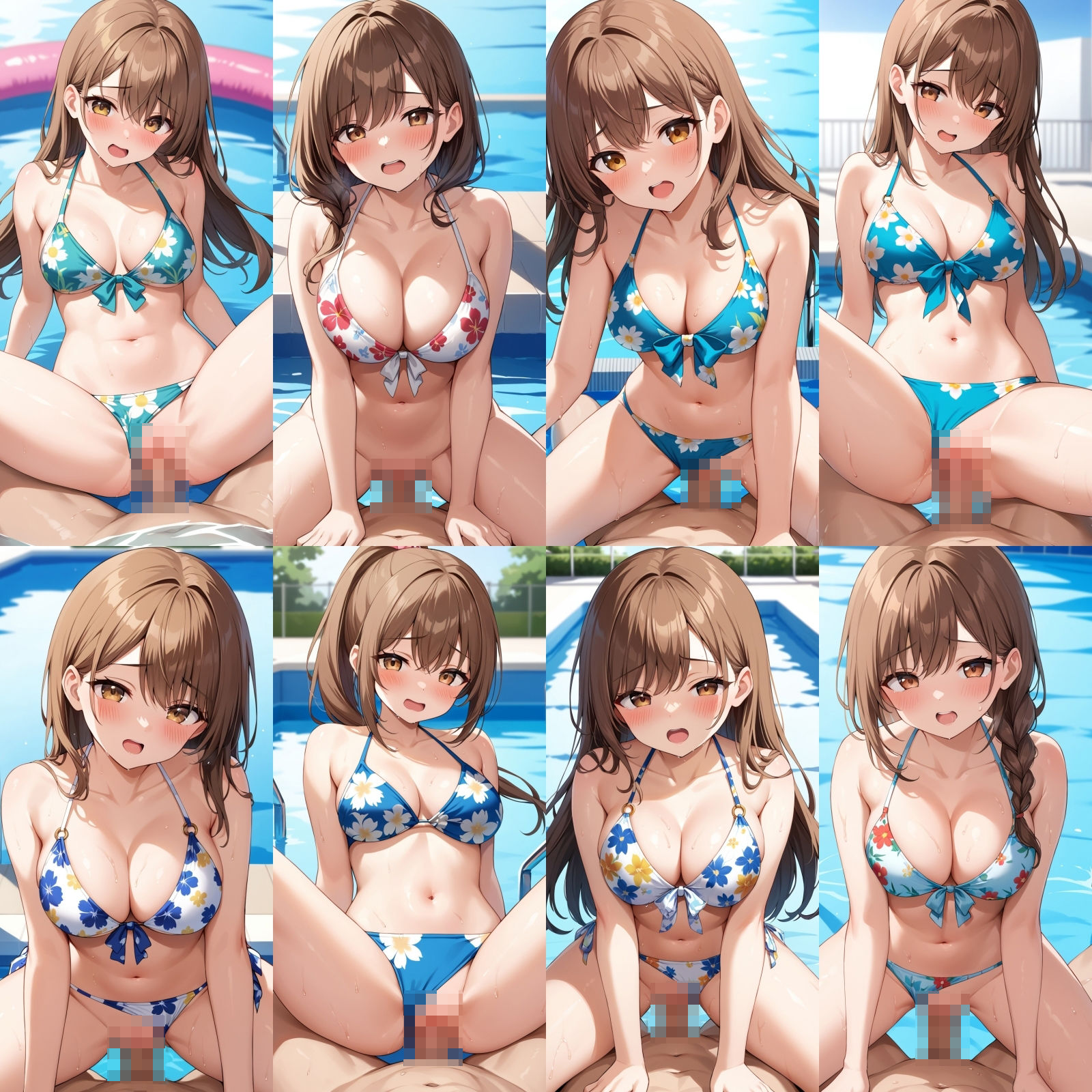 貸し切りプールで花柄ビキニエッチ【500枚】 画像8