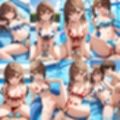貸し切りプールで花柄ビキニエッチ【500枚】