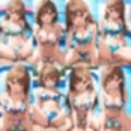 貸し切りプールで花柄ビキニエッチ【500枚】