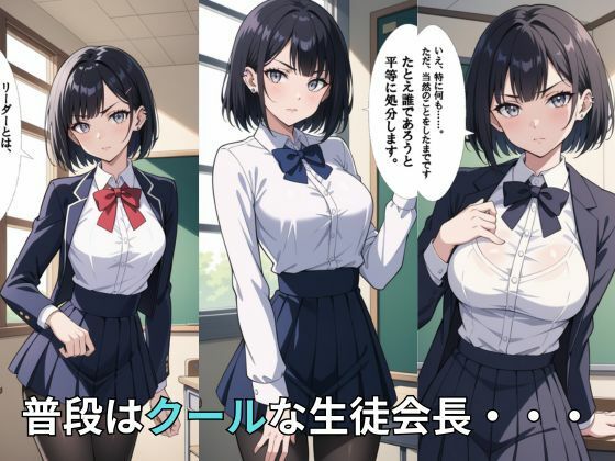 サンプル画像2:クーデレ生徒会長はお腹まわりを撫でられるとエッチな顔になっちゃう(AI結) [d_583379]