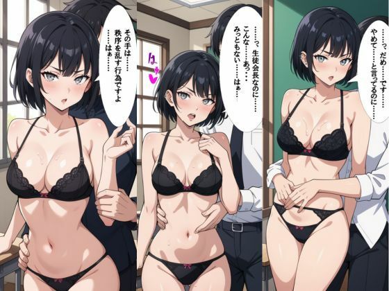 サンプル画像5:クーデレ生徒会長はお腹まわりを撫でられるとエッチな顔になっちゃう(AI結) [d_583379]