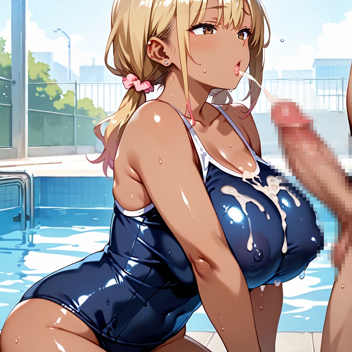 黒ギャル爆乳スク水!中出しセックス!パート3 画像9