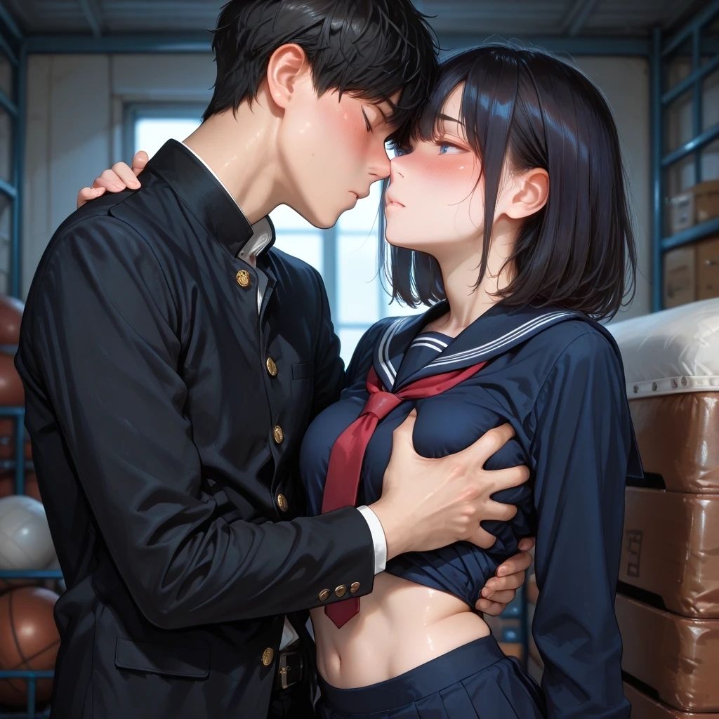 サンプル画像3:秘密の場所で青春の背徳(AI工房ひげめがね) [d_583470]