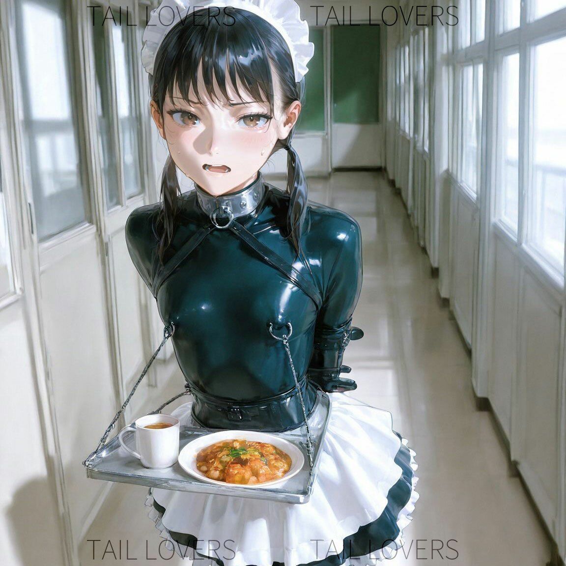 サンプル画像2:護謨学院『拘束メイド喫茶』｜Bondage Maid Café【337枚】(TAIL LOVERS) [d_583484]