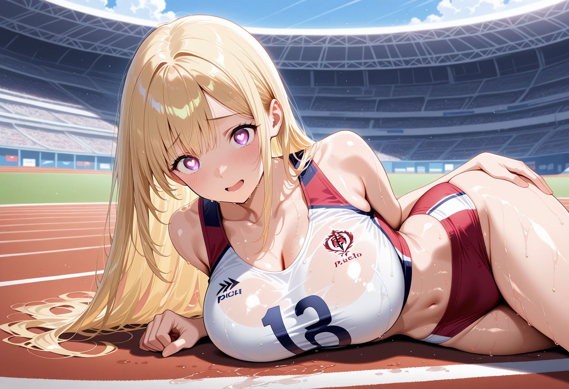 汗だく陸上部と種付け顧問のべちゃべちゃ中出しエッチ 画像1