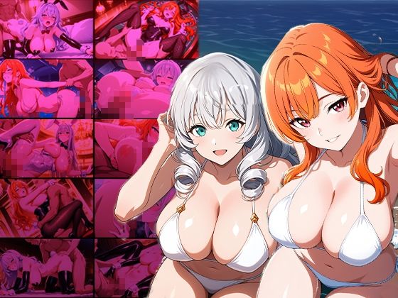 サンプル画像1:高級リゾートで爆乳オレ髪＆銀髪グラビア秘密の孕ませ撮影【4K】(御一堂) [d_583637]