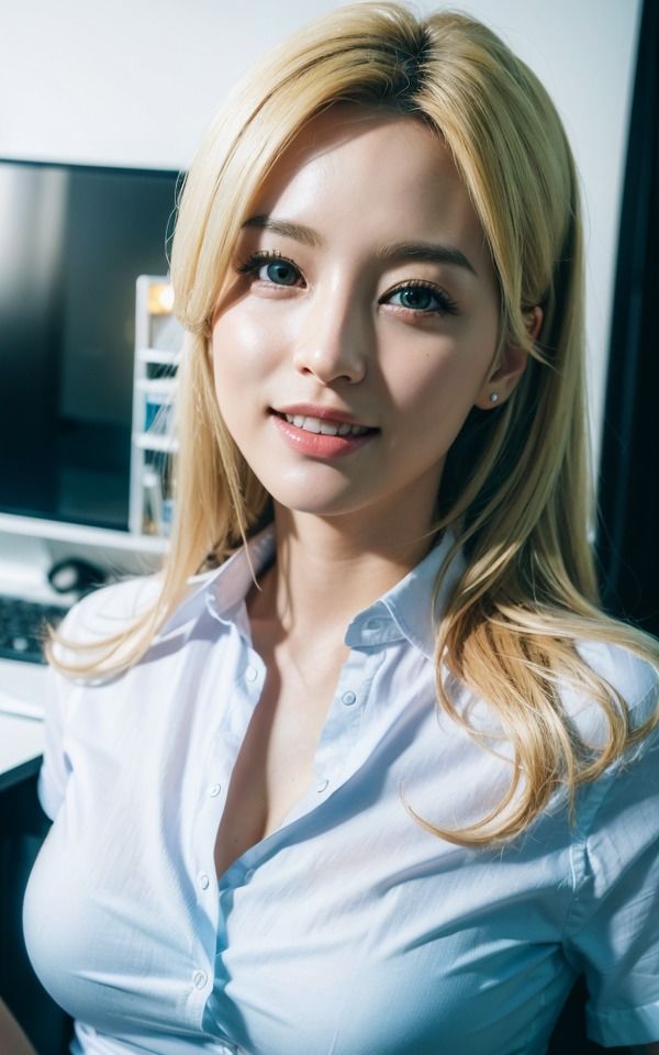 サンプル画像2:秘書室の金髪美女(AI美女CLUB) [d_583716]