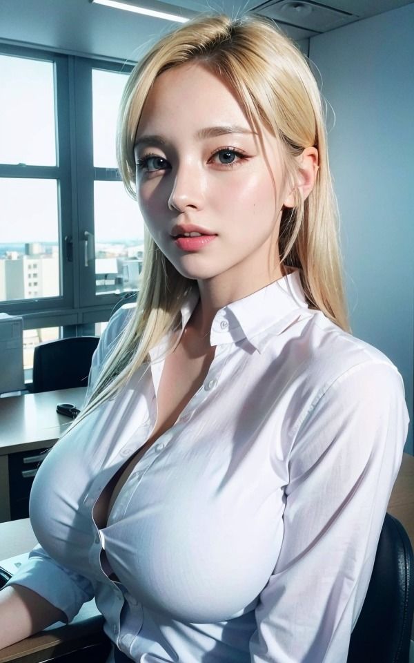 サンプル画像3:秘書室の金髪美女(AI美女CLUB) [d_583716]