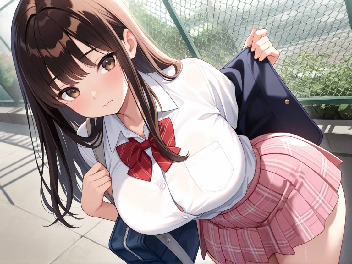 生ハメ:爆乳女子校生の制服を脱がして種付け授業 画像1