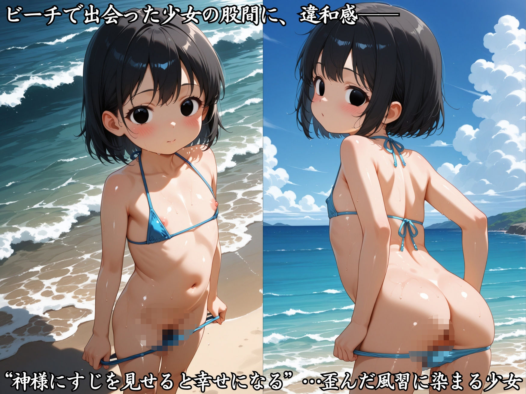 【SEX描写追加パック】発達途上なマイクロビキニ少女達のスジまん！3