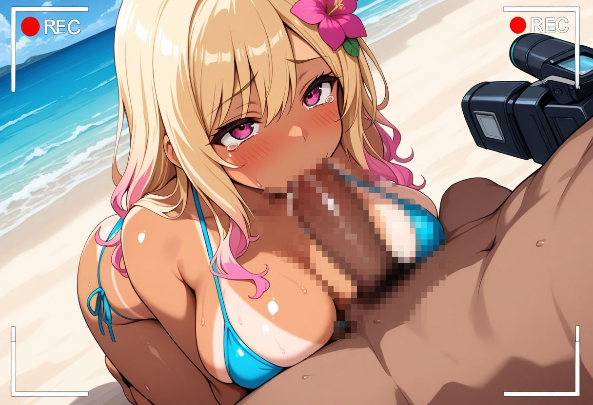 サンプル画像3:黒ギャルグラビア〜ハメ撮り旅行記〜南国ビーチ編(秘密の小部屋) [d_583939]