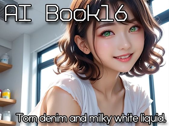 AI Book16 – Torn denim and milky white liquid. -【Karasu Publishing】