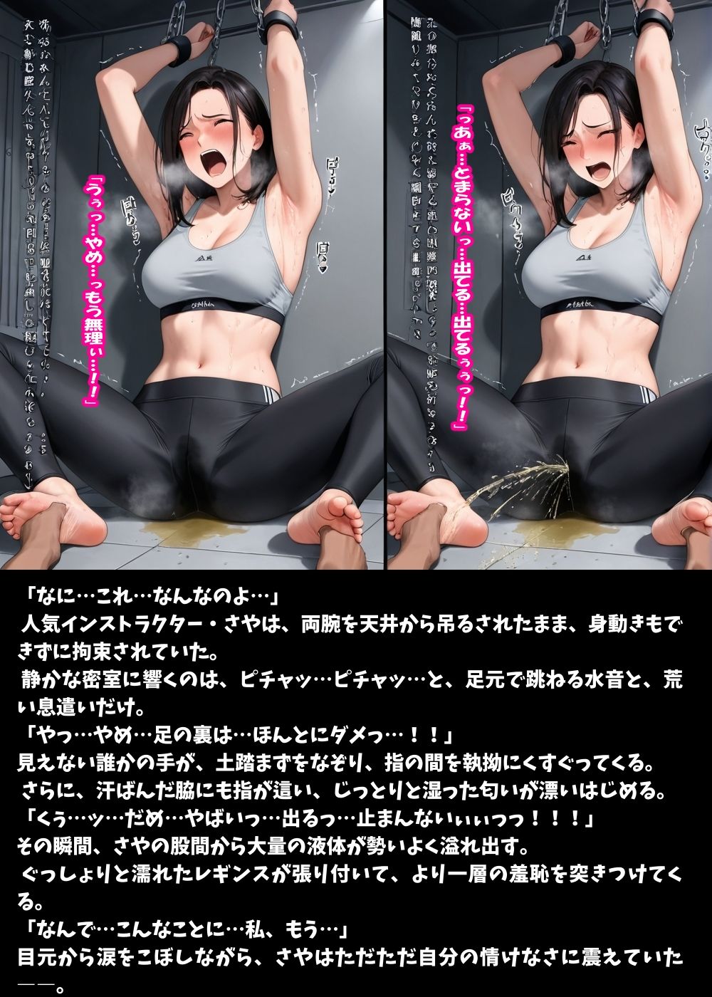 サンプル画像6:『汗だくフィットネス美女100人くすぐりお漏らし拷問ファイル』(スポガ) [d_584046]