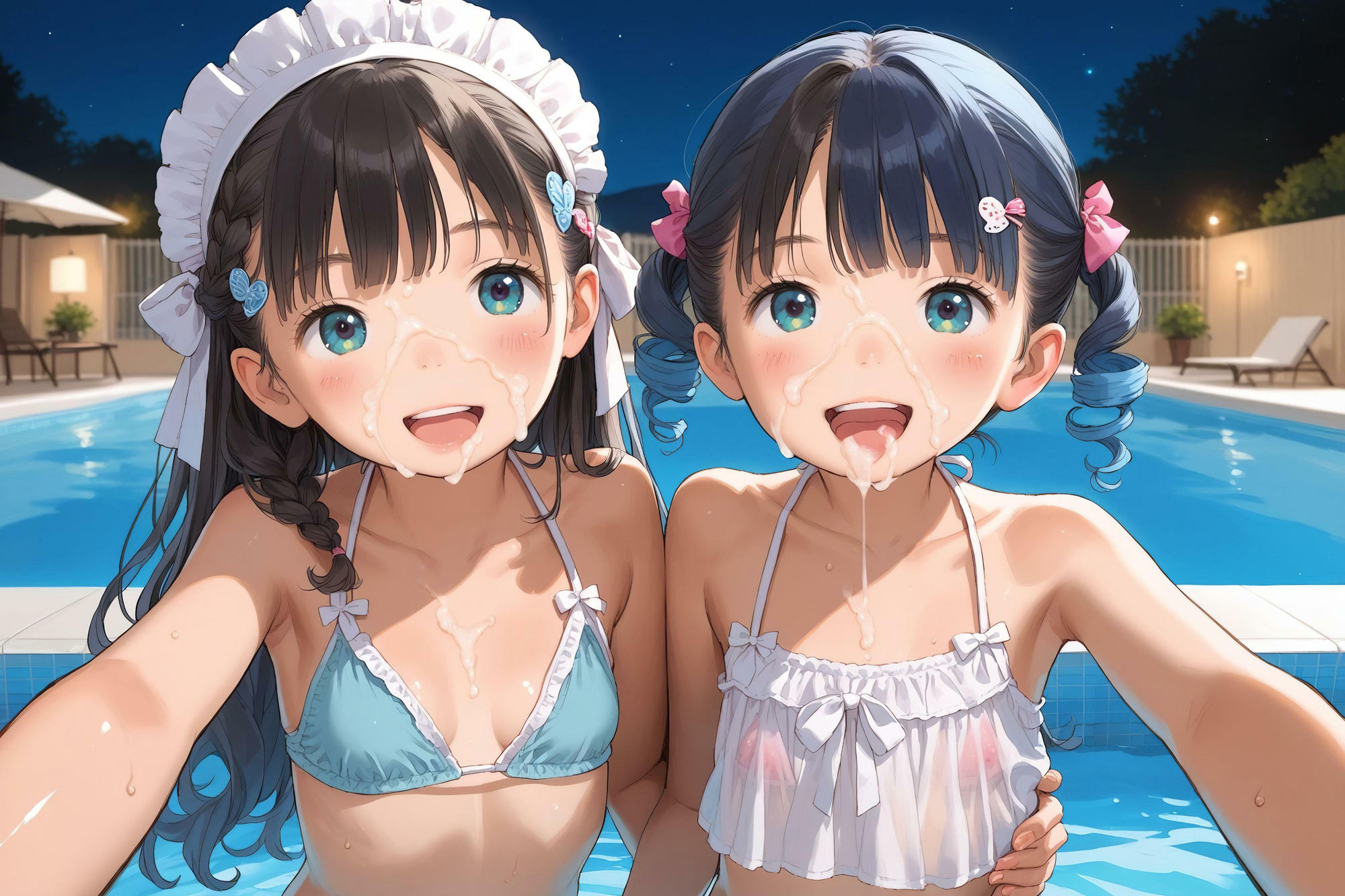 子〇たちの初めてのナイトプール♪7