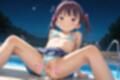 子〇たちの初めてのナイトプール♪